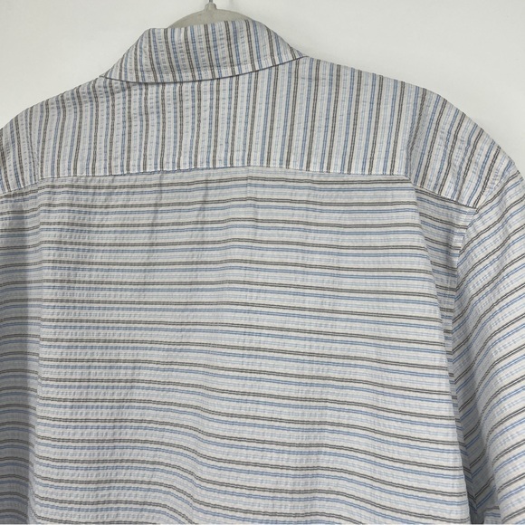 Natural Blue by Visitor Striped Multi Buttondown Collared Short Sleeves Shirt - Picture 7 of 11